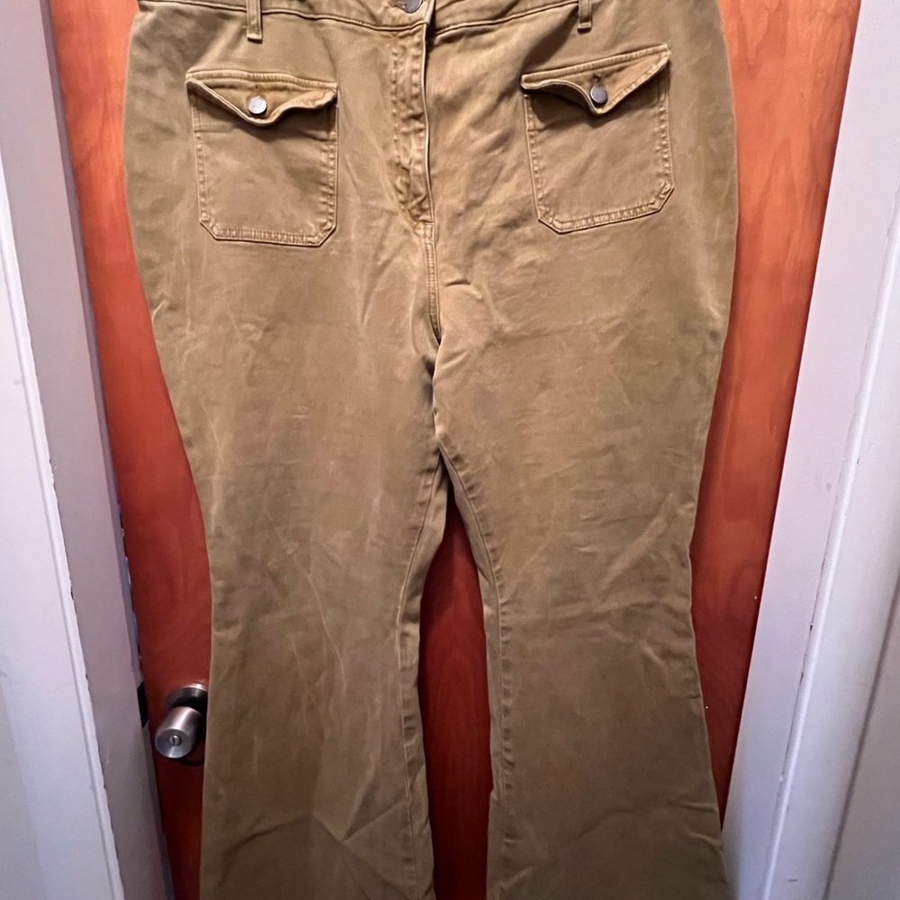 Boden Wide Leg Denim in Tan 98% cotton 2% elastic.
